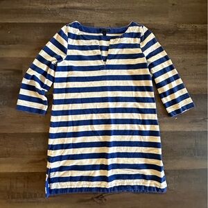 J Crew blue and white stripped dress size Medium